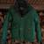 Men's winter DOWN jacket, waist length, 5 pockets, forest green 1 thumbnail