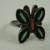 Vintage ZUNI  Coral Turquoise Butterfly Sterling Silver ring sz 6.5 2 thumbnail