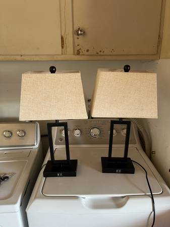 Matching Nightstand Lights Black Touch Powered USB Plugs 1