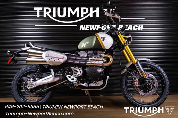 2026 Triumph Scrambler 1200 XE - Matte Khaki Green/Matte Crystal White 1