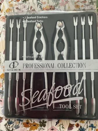 *NEW*Seafood & Nutcracker 8 Pcs Tool Set-Global Decor :Stainless Steel 1