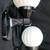 Pair of Restored Art Deco Cast Iron Sconces w/ White Ribbed Globes 1 thumbnail