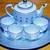 Tea Set, Oriental Vintage with Tray, Gold Trimmed Handpainted 8 thumbnail