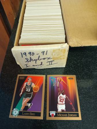 1990-91 skybox basketball complete set Michael Jordan Larry Bird 1