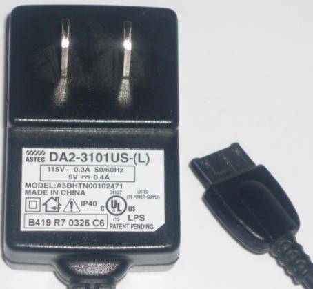 ASTEC DA2-3101US-L AC ADAPTER 5VDC 0.4A for Seimens Cell Phones 1