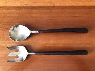 Sterling silver & rosewood MCM serving set, fundraiser 4 fire victims 1