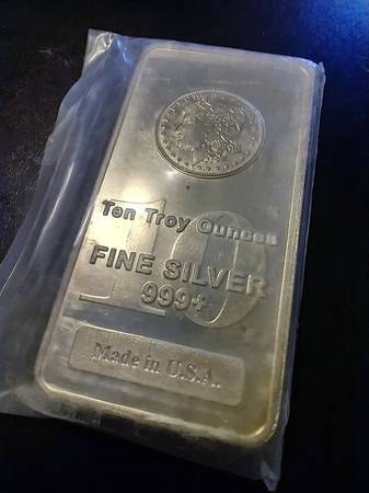 10oz .999 Morgan Silver Bar 1