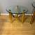Modern Gold Color Chrome & Glass Sofa Table Set 3 thumbnail