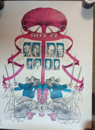 1968 political poster/ pigs mating reverse 1