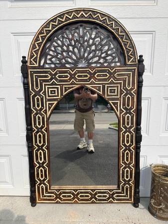 Large Moroccan Moorish Mirror Camel Bone Detail 1