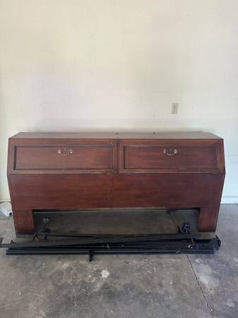 Wood Headboard with Storage and Frame
