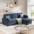 New Modern 79” L-Shaped Sofa with Ottoman – Soft Linen Fabric, Compact Desig 9 thumbnail