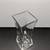 CRYSTAL VASE ◈ flared square shaped clear glass 2 thumbnail