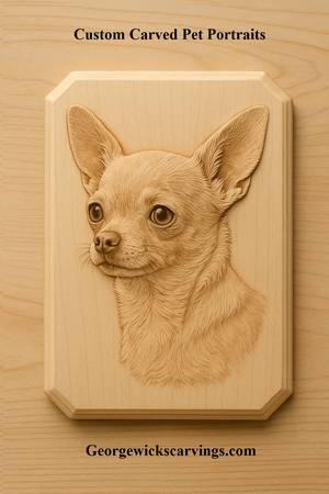 Custom Carved Pet Portrait | Memorial and Gift Keepsake 1