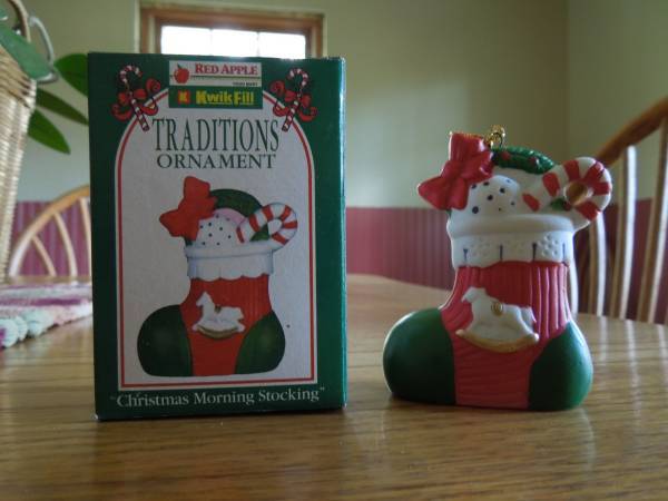 Christmas Ceramic Ornament "Christmas Morning Stocking" 1