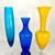3 Colorful glass bud vases blues and yellow 1 thumbnail