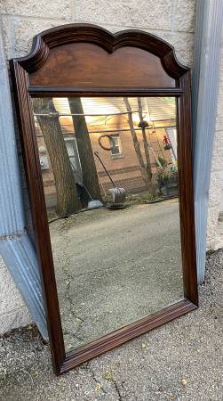 Vintage vertical solid wood mirror 1