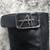 Alberta Ferretti Sz 41 Black Leather Chunky Heel Boots W/ Silver Logo Buckle 2 thumbnail