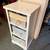 White Wood Shelving storage unit with 3 pull out wicker basket/drawers 15 thumbnail