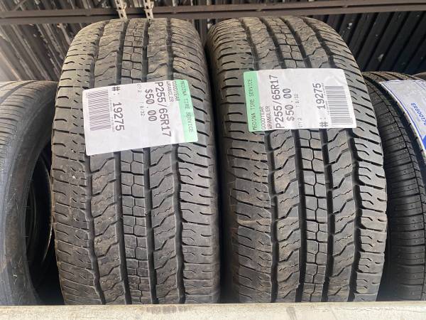 used pair of 255 65 17 goodyear tires - pics match - mts 1
