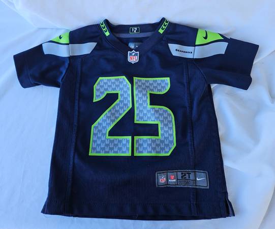 Talla para niños 2T, camiseta de fútbol americano de Sherman, Seattle Seahawks - $15 (Tacoma)63439433345537121