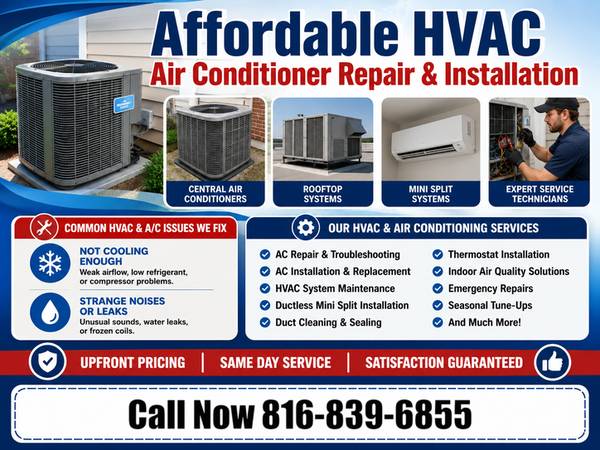 ➡️AFFORDABLE AIR CONDITIONING-HVAC A/C REPAIR & INSTALLATION SERVICE 1