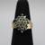 10K Yellow Gold Blue Diamond Cluster Ring .63 CTW Size 6 1/4 5 thumbnail
