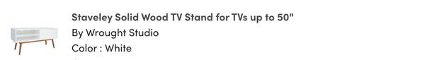 Staveley Solid Wood TV Stand for TVs up to 50" Mid Century Style 1