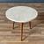 Mid-Century Modern Walnut Tripod Side Table w/ Crema Marfil Marble,c.1 1 thumbnail