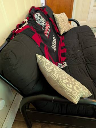 FUTON METAL WITH 9"Mattress - $100 (Anniston)63440276111235124