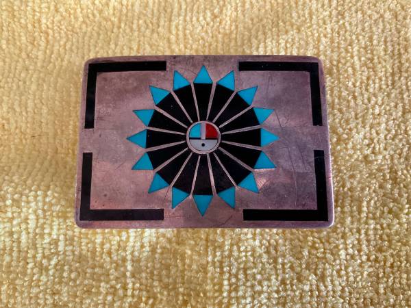 F.N. Natachu Zuni Sterling Silver Sunface Belt Buckle - Men’s/Women’s 1