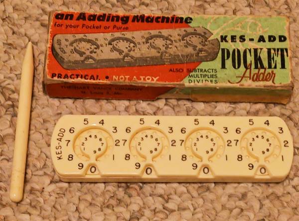 Vintage Kesling Kes Add Pocket Adder w/ Original Box Great Condition! 1