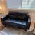 Sofa, black leather, Scandinavian Designs Turner Loveseat, mid-century modern 1 thumbnail
