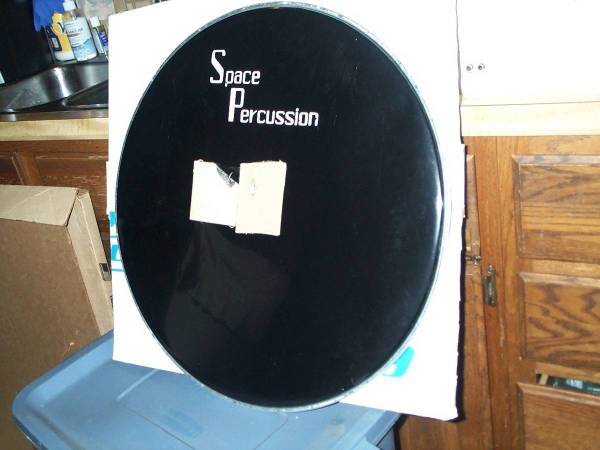 BASS DRUM set HEAD Space Percussion Black Vintage 1970's 1980's 1