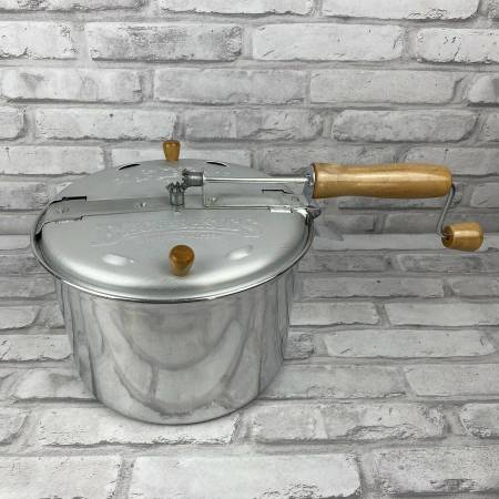 Back To Basics Stove Top Popper Popcorn Pan Hand Crank Stir Stainless 1