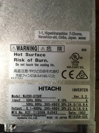 Hitachi VFD In Factory Opened Box 1