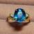 Vintage Natural London Blue Topaz and Diamond 14K Gold Ring 4 thumbnail