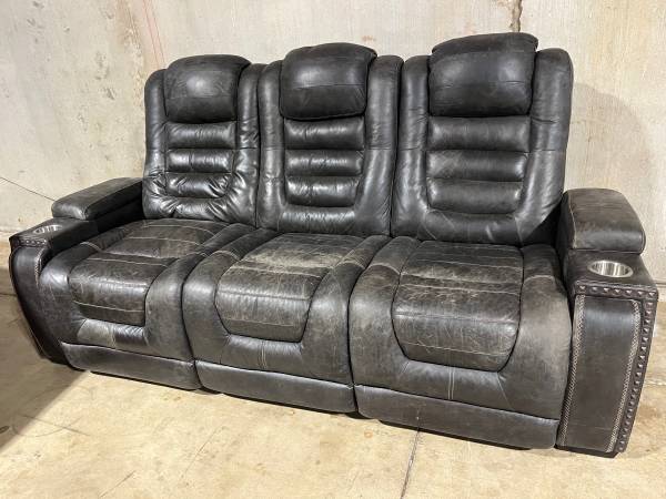Storage power leather couch adjustable backs 1