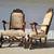 Antique Carved Wood arm Chairs with Tapestry Upholstery 6 thumbnail