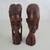 Vtg African Tribal Folkart Hand Carved Man & Woman Signed Wooden Busts 2 thumbnail