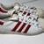 Adidas white leather & red stripes shoes mens size 7 / womens 8.5 3 thumbnail
