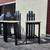 Four Art Deco or Post Modern black wood bar stools barstools, 1980s? 2 thumbnail