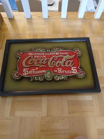 13 x 19 inch VINTAGE WOODEN COCA COLA SIGN 1
