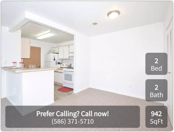$1,609 / 2br - 942ft2 - Enough living space for all your needs. 2 bed, 2 bath. Check us out! (Sterling Heights)63926728487170122