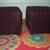 OTTOMAN PAIR Foot Rest Stool Bench Burgundy Cube Compact  Furniture 2 thumbnail