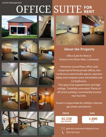 $2,250 / 1800ft2 - Second Floor Office Suite For Rent - Available Now! (Colchester)64179950912643120