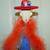 metal art DOLL ~ 24” tall ~ Silvestri ~ red hat, red boa 1 thumbnail