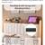 IDEALHOUSE Queen Floating Bed Frame with LED Lights & Charging Station, Upholste 4 thumbnail
