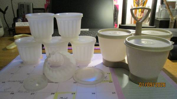 Tupperware Condiment Caddy & Jello Molds 1