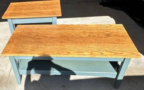 CUSTOM Made Solid Wood Coffee Table and Matching End Table Set 1